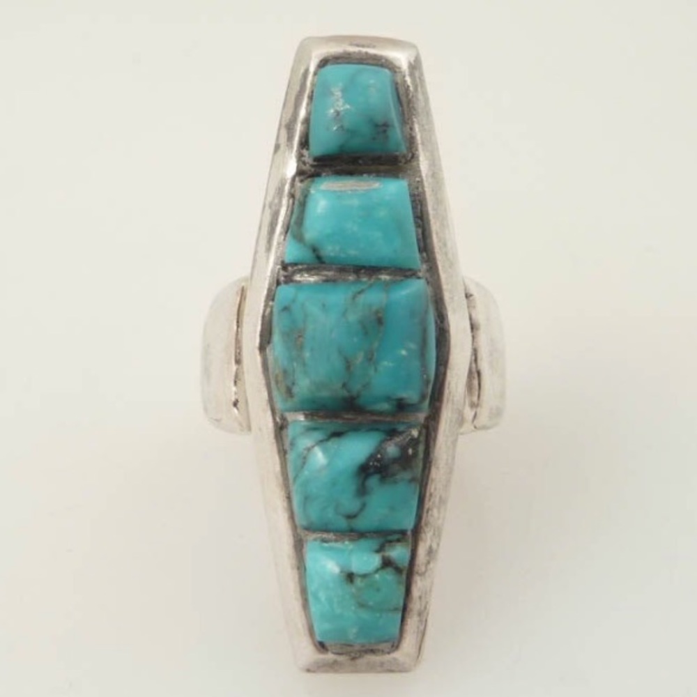 Vintage artist made turquoise ring size 5